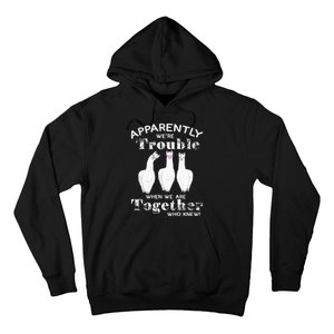 Apparently We’Re Trouble When We Are Together Who Knew Funny Llama Hoodie