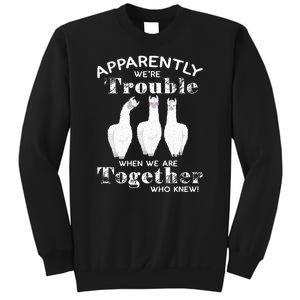 Apparently We’Re Trouble When We Are Together Who Knew Funny Llama Sweatshirt