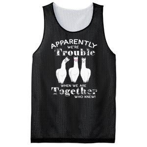 Apparently We’Re Trouble When We Are Together Who Knew Funny Llama Mesh Reversible Basketball Jersey Tank