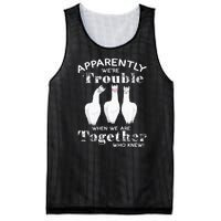 Apparently We’Re Trouble When We Are Together Who Knew Funny Llama Mesh Reversible Basketball Jersey Tank