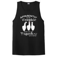 Apparently We’Re Trouble When We Are Together Who Knew Funny Llama PosiCharge Competitor Tank