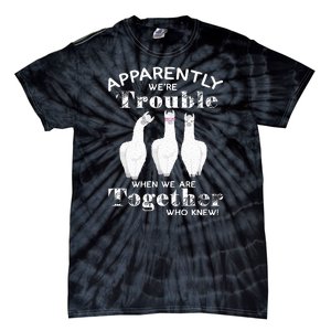 Apparently We’Re Trouble When We Are Together Who Knew Funny Llama Tie-Dye T-Shirt