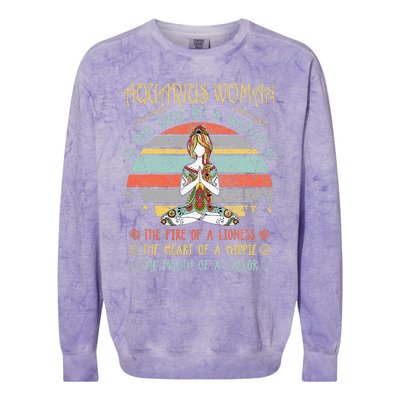 Aquarius Woman The Soul Of A Witch Vintage Birthday Colorblast Crewneck Sweatshirt