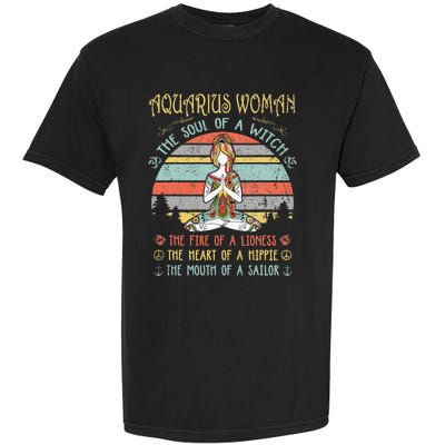 Aquarius Woman The Soul Of A Witch Vintage Birthday Garment-Dyed Heavyweight T-Shirt