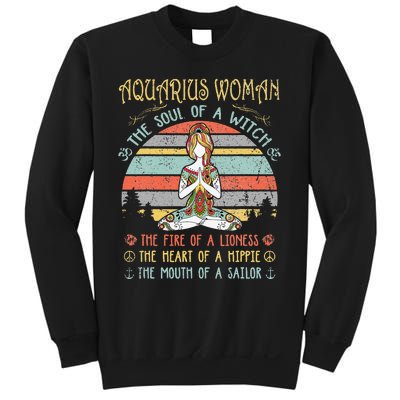 Aquarius Woman The Soul Of A Witch Vintage Birthday Sweatshirt