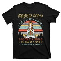 Aquarius Woman The Soul Of A Witch Vintage Birthday T-Shirt