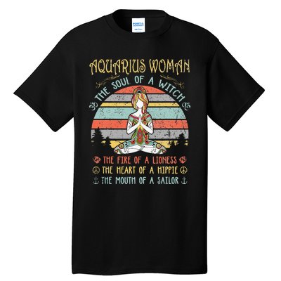 Aquarius Woman The Soul Of A Witch Vintage Birthday Tall T-Shirt