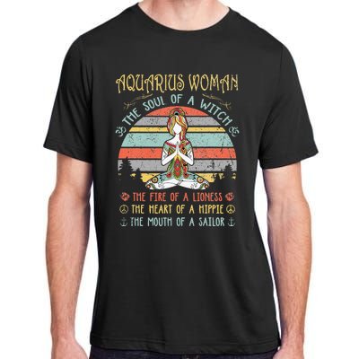 Aquarius Woman The Soul Of A Witch Vintage Birthday Adult ChromaSoft Performance T-Shirt