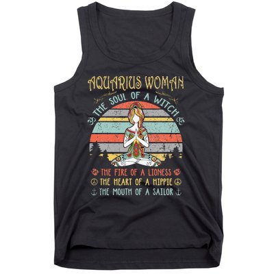 Aquarius Woman The Soul Of A Witch Vintage Birthday Tank Top