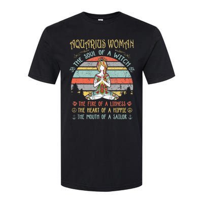 Aquarius Woman The Soul Of A Witch Vintage Birthday Softstyle CVC T-Shirt