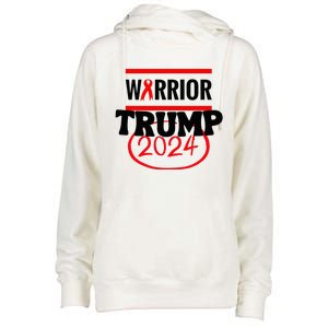 Awesome Warrior Trump 2024 Gift Womens Funnel Neck Pullover Hood