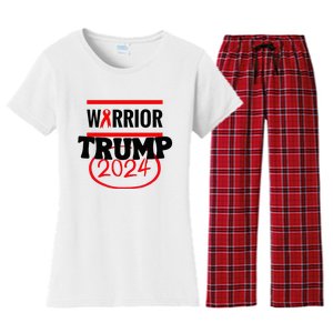 Awesome Warrior Trump 2024 Gift Women's Flannel Pajama Set