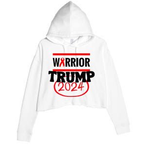 Awesome Warrior Trump 2024 Gift Crop Fleece Hoodie