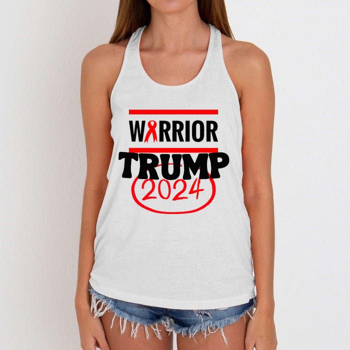 Awesome Warrior Trump 2024 Gift Women's Knotted Racerback Tank