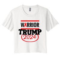 Awesome Warrior Trump 2024 Gift Women's Crop Top Tee