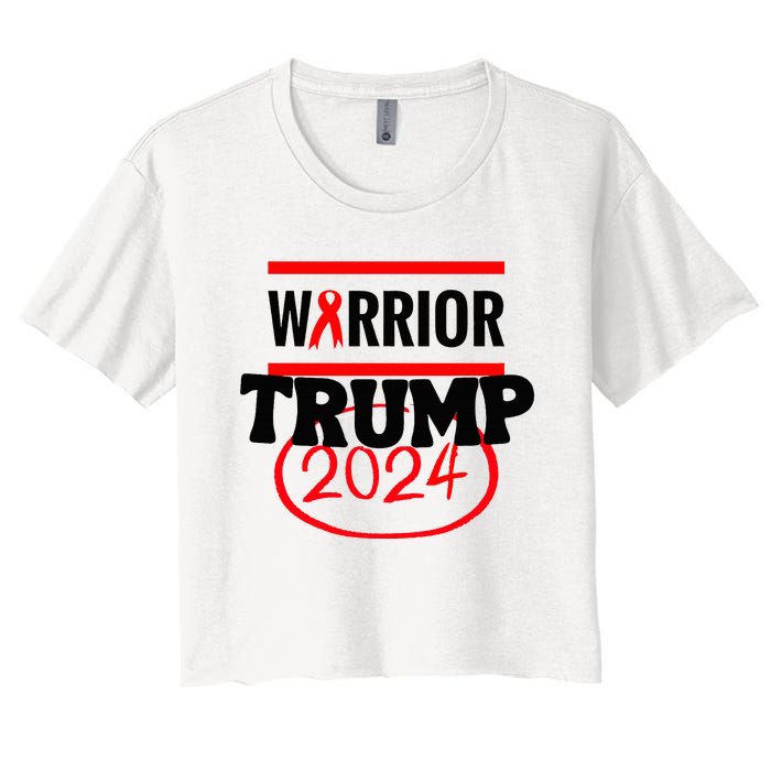 Awesome Warrior Trump 2024 Gift Women's Crop Top Tee