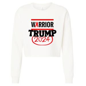 Awesome Warrior Trump 2024 Gift Cropped Pullover Crew