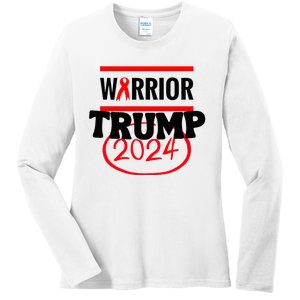 Awesome Warrior Trump 2024 Gift Ladies Long Sleeve Shirt