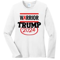 Awesome Warrior Trump 2024 Gift Ladies Long Sleeve Shirt