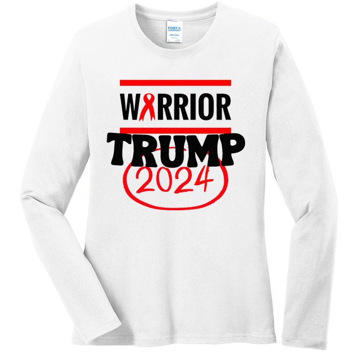 Awesome Warrior Trump 2024 Gift Ladies Long Sleeve Shirt