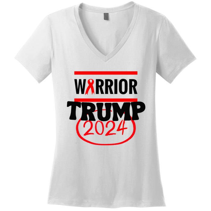 Awesome Warrior Trump 2024 Gift Women's V-Neck T-Shirt