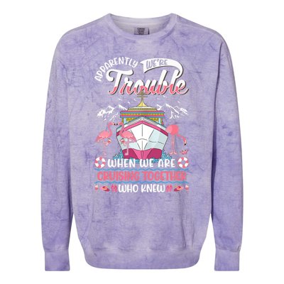 Apparently Were Trouble When We Are Cruising Together Colorblast Crewneck Sweatshirt