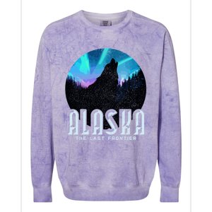 Alaska Wolf The Last Frontier Nature Souvenir Gift Cute Gift Colorblast Crewneck Sweatshirt