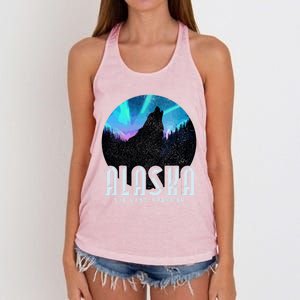 Alaska Wolf The Last Frontier Nature Souvenir Gift Cute Gift Women's Knotted Racerback Tank