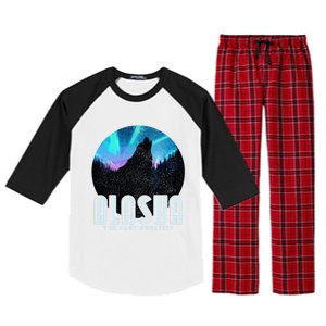 Alaska Wolf The Last Frontier Nature Souvenir Gift Cute Gift Raglan Sleeve Pajama Set