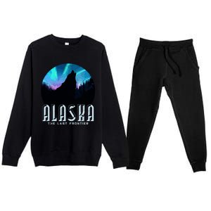 Alaska Wolf The Last Frontier Nature Souvenir Gift Cute Gift Premium Crewneck Sweatsuit Set