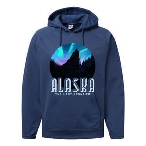 Alaska Wolf The Last Frontier Nature Souvenir Gift Cute Gift Performance Fleece Hoodie