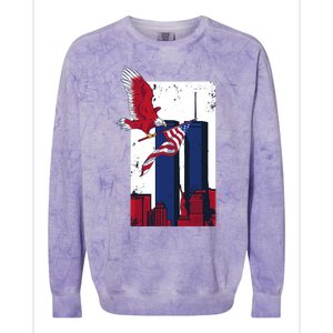 America World Trade Never Forget Colorblast Crewneck Sweatshirt