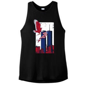 America World Trade Never Forget Ladies PosiCharge Tri-Blend Wicking Tank