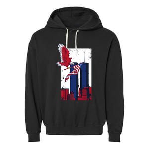 America World Trade Never Forget Garment-Dyed Fleece Hoodie