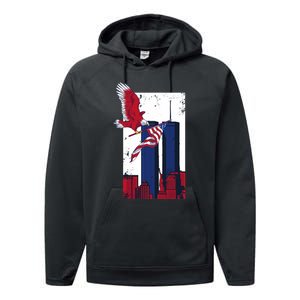 America World Trade Never Forget Performance Fleece Hoodie