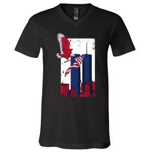 America World Trade Never Forget V-Neck T-Shirt