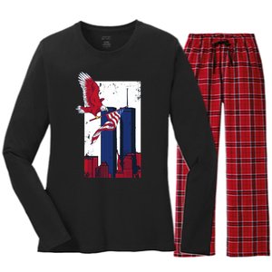 America World Trade Never Forget Women's Long Sleeve Flannel Pajama Set 