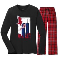 America World Trade Never Forget Women's Long Sleeve Flannel Pajama Set 