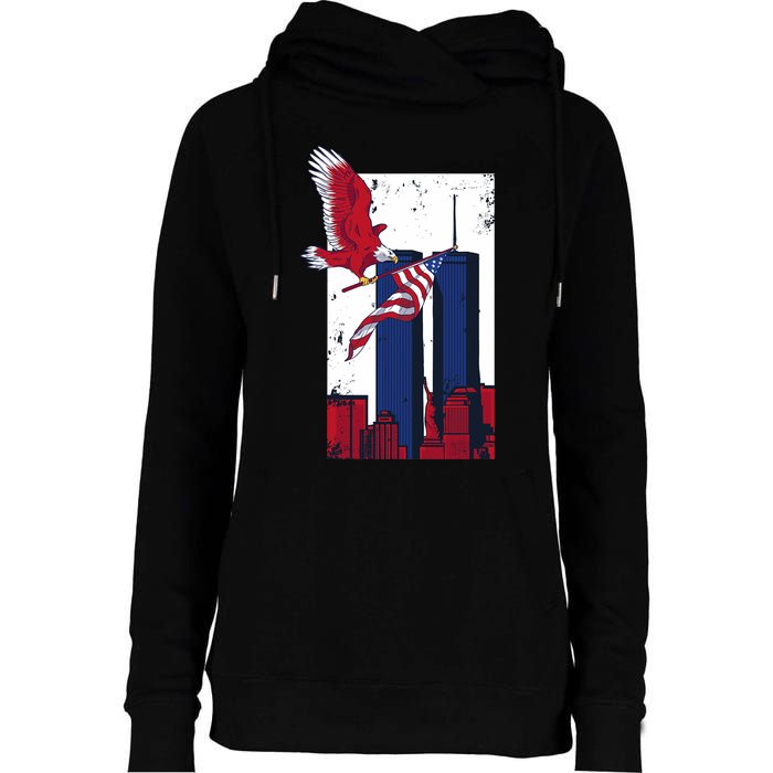 America World Trade Never Forget Womens Funnel Neck Pullover Hood