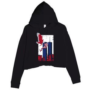 America World Trade Never Forget Crop Fleece Hoodie