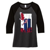 America World Trade Never Forget Women's Tri-Blend 3/4-Sleeve Raglan Shirt