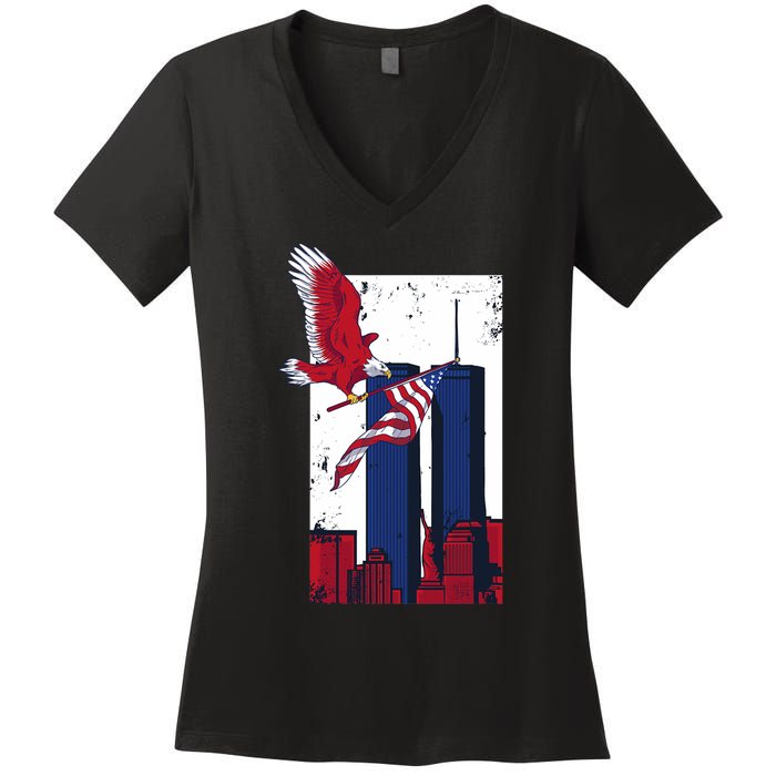 America World Trade Never Forget Women's V-Neck T-Shirt