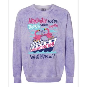 Apparently Were Trouble When We Are Cruising Together Cute Gift Colorblast Crewneck Sweatshirt