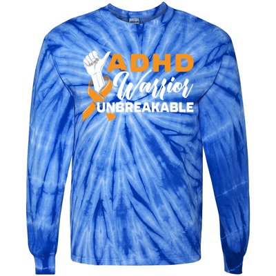 Adhd Warrior Unbreakable Embrace Neurodiversity Gift Tie-Dye Long Sleeve Shirt