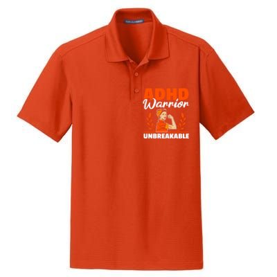 Adhd Warrior Unbreakable Nuerodiversity Think Differently Gift Dry Zone Grid Polo