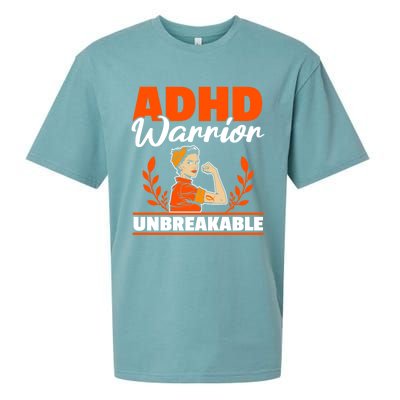 Adhd Warrior Unbreakable Nuerodiversity Think Differently Gift Sueded Cloud Jersey T-Shirt