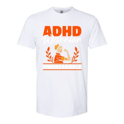 Adhd Warrior Unbreakable Nuerodiversity Think Differently Gift Softstyle CVC T-Shirt