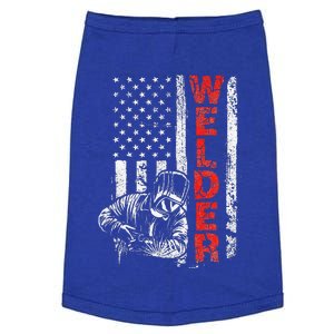 American Welder USA Flag Welding Construction Metalworking Doggie Tank