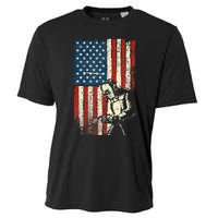 American Welder USA Flag Welding Construction Metalworking Cooling Performance Crew T-Shirt