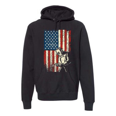 American Welder USA Flag Welding Construction Metalworking Premium Hoodie